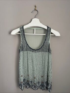 Willow & Clay Mint Green Beaded Tank Top